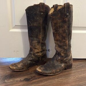 VTG WOMENS FRYE RIDING CASUAL BROWN BOOTS SIZE 9 B